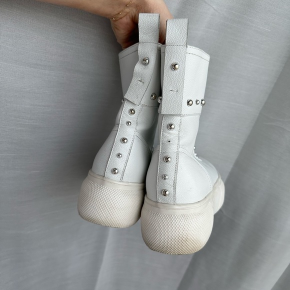 White Stud Platform Ankle Booties - Picture 5 of 5